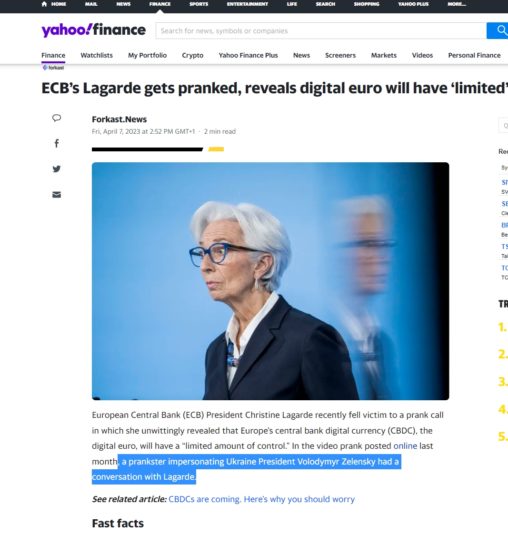 2023-04-09 01_43_25-ECB’s Lagarde gets pranked, reveals digital euro will have ‘limited’ control